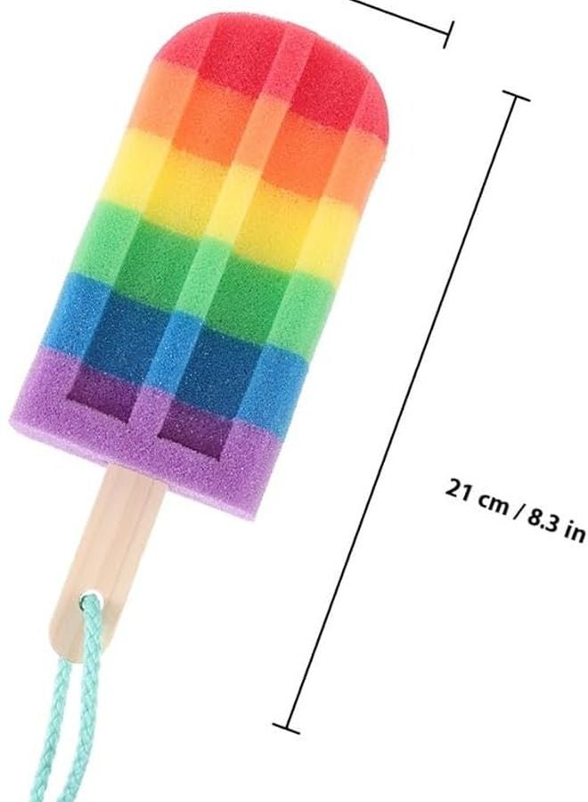 IMIKEYA 6Pcs Exfoliating Bath Sponge Set Soft Body Scrubber With Hanging Rope Random Color - Image 2